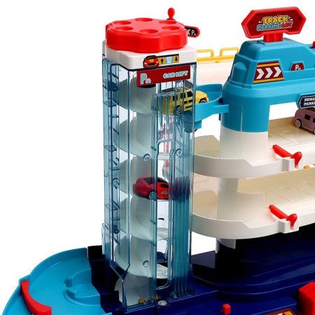 Parking "City", with an elevator, 3 levels, 4 cars, light and sound effects-9