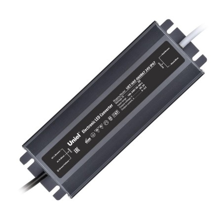 Uniel power supply, 60 watts, IP67, 24 V, 50-60 Hz, 2.5A, 2 exits, silver color-1