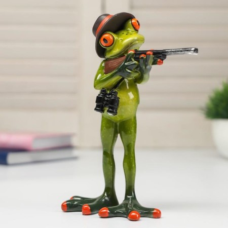 Souvenir Polystone Lak "Frog with a gun" 17.5x5.3x13 cm