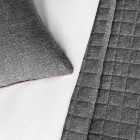 Konni set: covering 160 x 220 cm, pillowcase 40 x 40 cm - 2 pcs, color is dark - gray-3