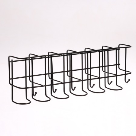 Nasten umbrella stand, with hooks, metal, 6.4 × 13 × 39 cm, black-1
