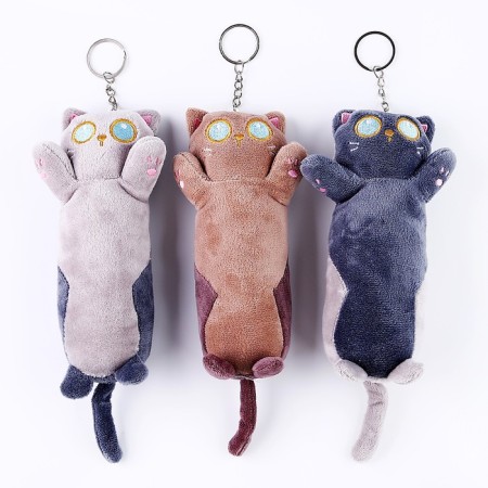 Soft toy "Cat", on a key fob, 17 cm, Mix color-2