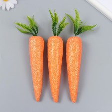 Декор пасхальный "Морковки с золотыми блёстками" набор 3 шт 12 см 3х3х19 см