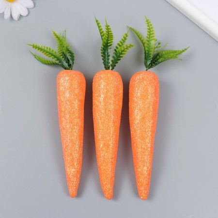 Easter decor "Carrots with golden sparkles" Set 3 pcs 12 cm 3x3x19 cm