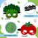 A set of carnival masks of masks "Vegetable Party", 5 pcs.