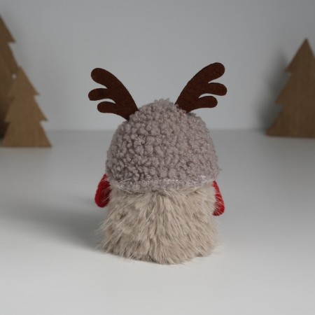 Souvenir Textile "Dwarf in a gray lamb hat with horns" 6.2x9.5x18.5 cm-5