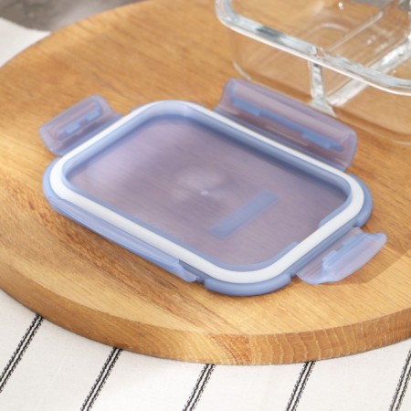 Glass Lockie & Lock Food, with a lid, 600 ml, blue color-3