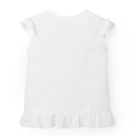 Рубашка для девочки с коротким рукавом MINAKU: Cotton collection цвет белый, рост 92-8