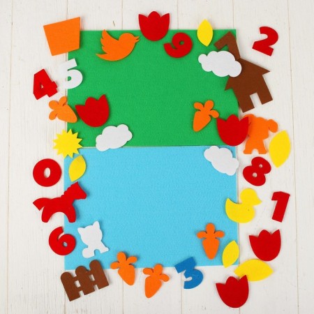 A toy made of felt "Pets", set: 36 elements, 2 basics-2
