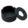 Silicone ashtray, with a lid, round, 8.3 x 4 cm, black