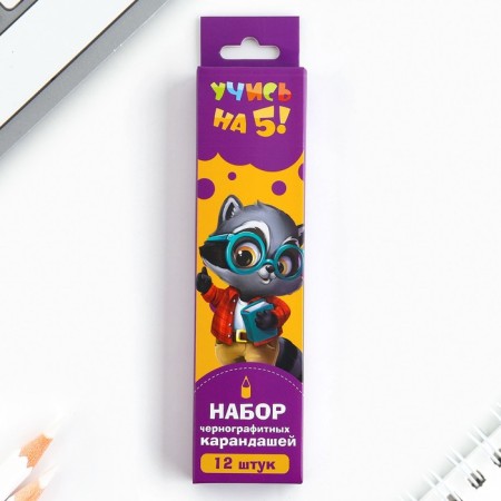 Pencil is a simple blacks -granographic without an eraser "Learn at 5+"-3