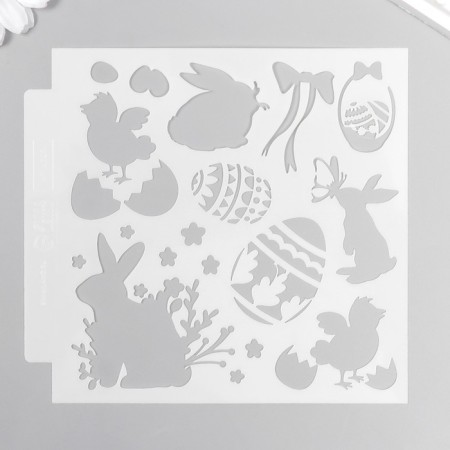 Plastic stencil "Easter" 13x13 cm