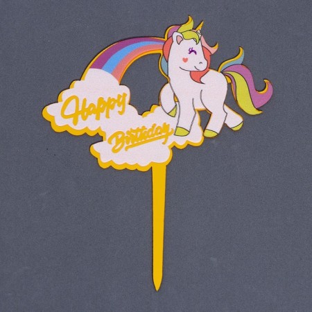 Topper "Happy Birthday", unicorn