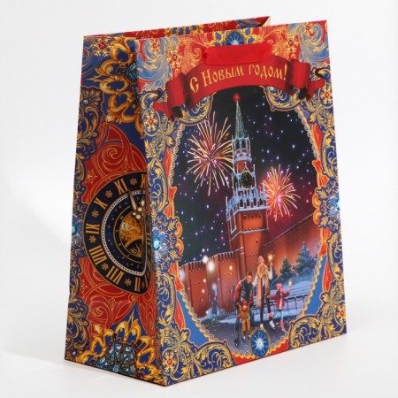 Laminated vertical "Red Square", ML 23 x 27 x 11.5 cm, New Year-1