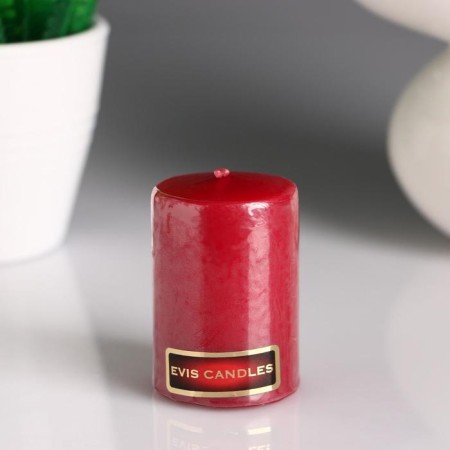 Candle - cylinder, 4 × 6 cm, 9 hours, burgundy-1