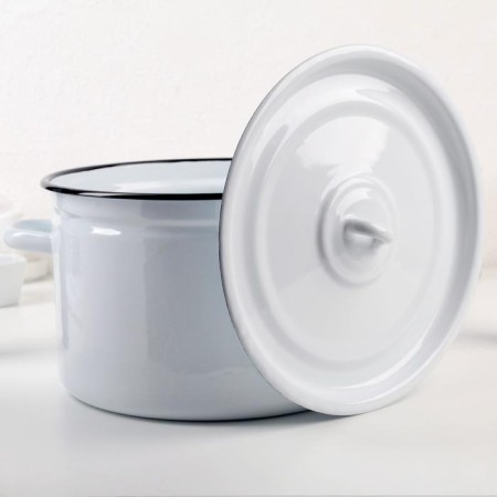 Pan without a decolle, 7 liters, induction, metal cover, color mix-3