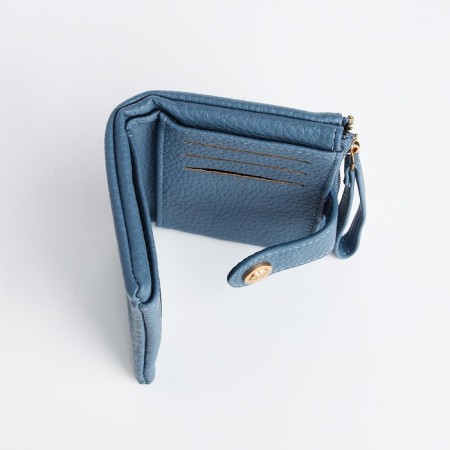 Women's wallet on the button, blue color-5