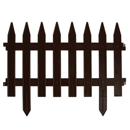 Decorative fence, 35 × 210 cm, 5 sections, plastic, brown, Gotika, Greengo-7