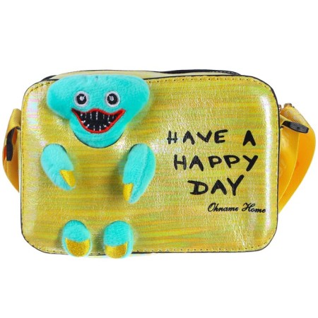 Belch Bag with lightning, 6x11x13 cm, adjustable belt, yellow mix-5