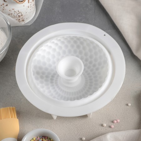 Form for mousse desserts and baking of the Snow Mountain, silicone, 18.8 × 5.5 cm, white color-2