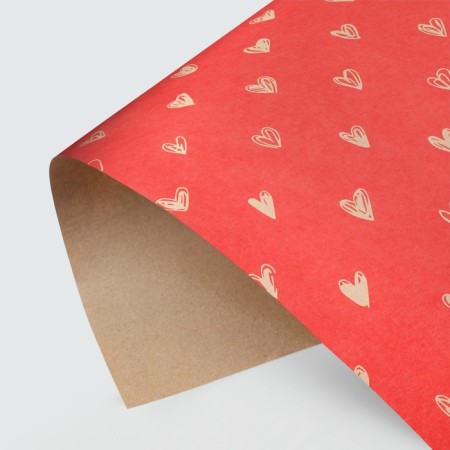Paper Crafts "hearts", background red, 50 x 70 cm
