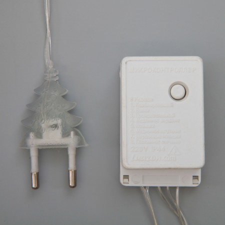 Garland “thread” 4 m with nozzles “flashlight”, IP20, transparent thread, 20 LED, warm white glow, 8 modes, 220 V-4
