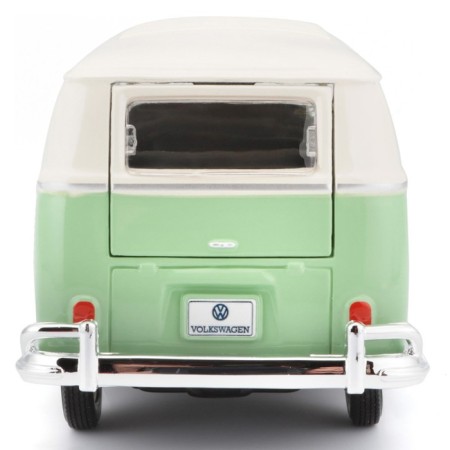 MASTO DIE-CAST Volkswagen Van Samba, opening doors, 1:25, green color-3