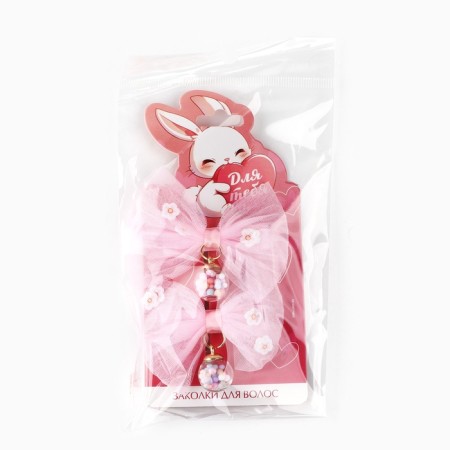Hair clip with a bow "for you", 7 x 5 cm-7