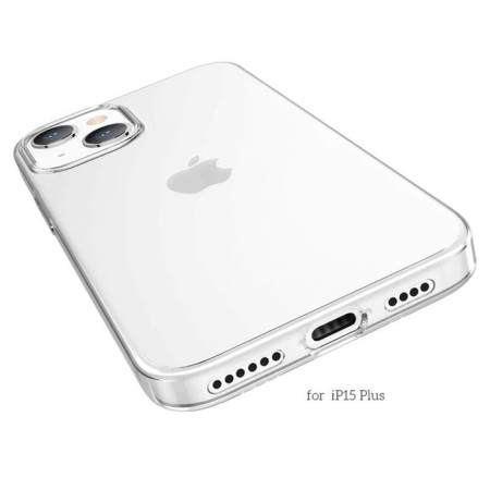 Hoco Case for iPhone 15 Plus, silicone, thickness 1.1 mm, transparent-2