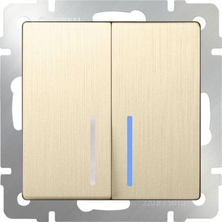 Two-clavy passage circuit breaker with WL10-SW-2G-2W-LOD backlight, champagne color