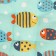 Animal bed bed (cotton filler), 28 cm, with fish