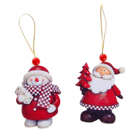 Suspension New Year's Wooden "Snowman" and "Santa Claus", mix-1