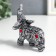 Polystone souvenir "Silver Elephant in Popone with Rubins" 10x5x8 cm