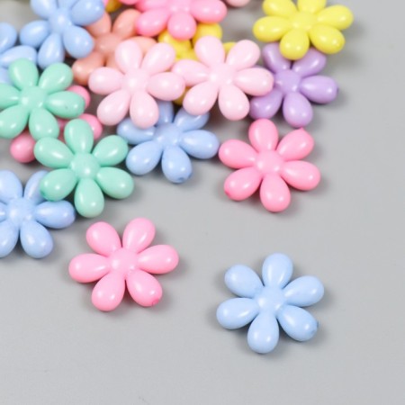 Decor for creativity plastic "Flower" Color set 25 pcs 0.4x2.3x2.3 cm-1