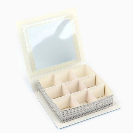 Box for 9 sweets with cells “Snow Tale” 14.8 x 13.5 x 3.5 cm, New Year-5