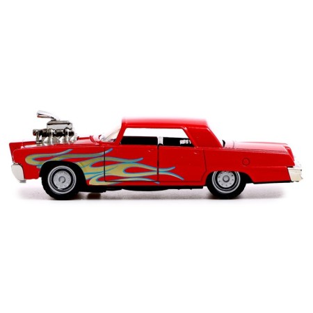 Metal Muscle Car, scale 1:32, light and sound, inertia, red color-1