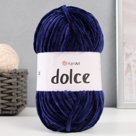 Yarn "Dolce" 100% micropoliester 120m/100g (756 marine)-1