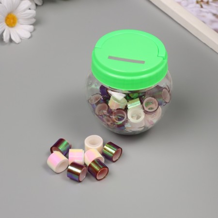 Adhesive tape plastic in the bank "Perth. Bely and violet" NR 40 pcs 1.2 cm, dl.0.9 m 7x7x9 cm