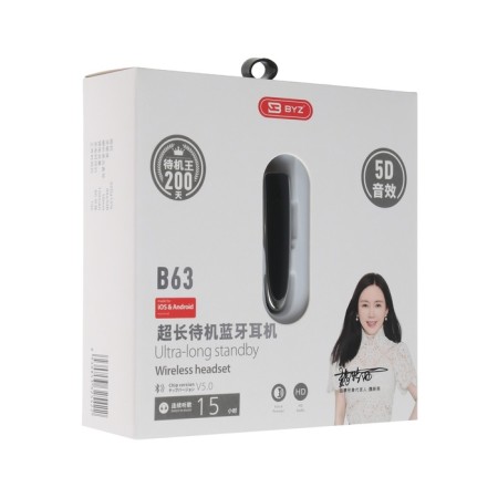 Bluetooth headset for the BYZ B63 phone, wireless, microphone, W 5.0, 150 mAh, black-6