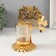 Climber Metal, glass for 1 candle "tree with leaves" d = 4.7 cm, gold 14.7x9.3x15 cm