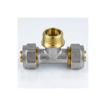Aquasfera tee 7014-05, crimping, 32 mm x 1 "x 32 mm, external threads, brass-3