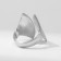 Ring Metal "Trend" two petals, silver color, size 18