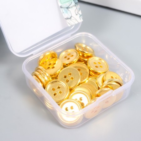 Buttons Plastic 4 PROVEL "GOLD" 1.5x1.5 cm set 40 pcs 2x5x5x5.5 cm-3