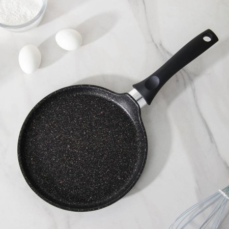Pancake pan Granit Ultra, D = 22 cm, plastic handle, anti -stick coating, black color-1