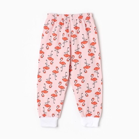 Pants children on cuff, color peach/flamingos, height 86 cm-3