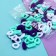 Hair elastic band "Mahrushka Sport" (set 50 pcs) 2 cm, white green purple
