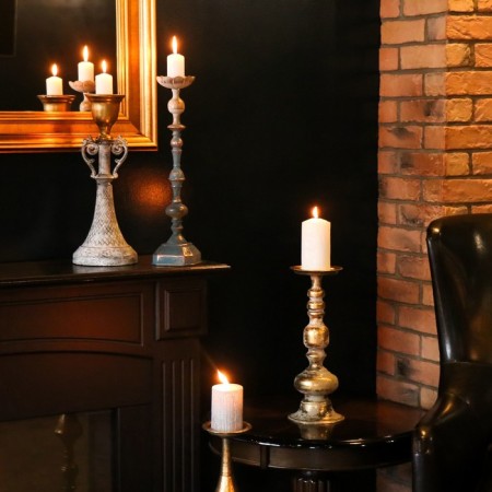 Summary Metal for 1 candle "Ferro" aged bronze 14.5x14.5x38.5 cm-3
