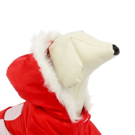 Jacket with hood and fur, size XS (Osh 22, OG 32, DS 20 cm), red-3