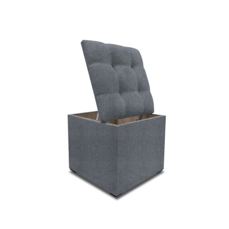 Puff with a lid and weighting, 400 × 400 × 420 mm, Savana plus matting, Mouse color-2