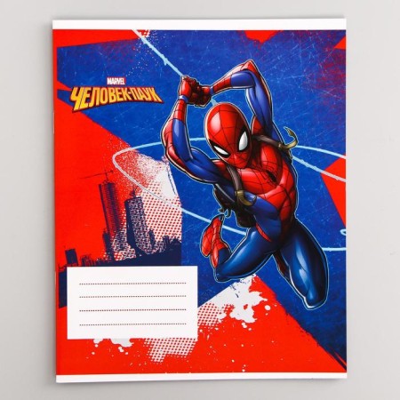 Notebook in a cage 12 sheets, 5 types of mix, cover coated cardboard, spider-man-4